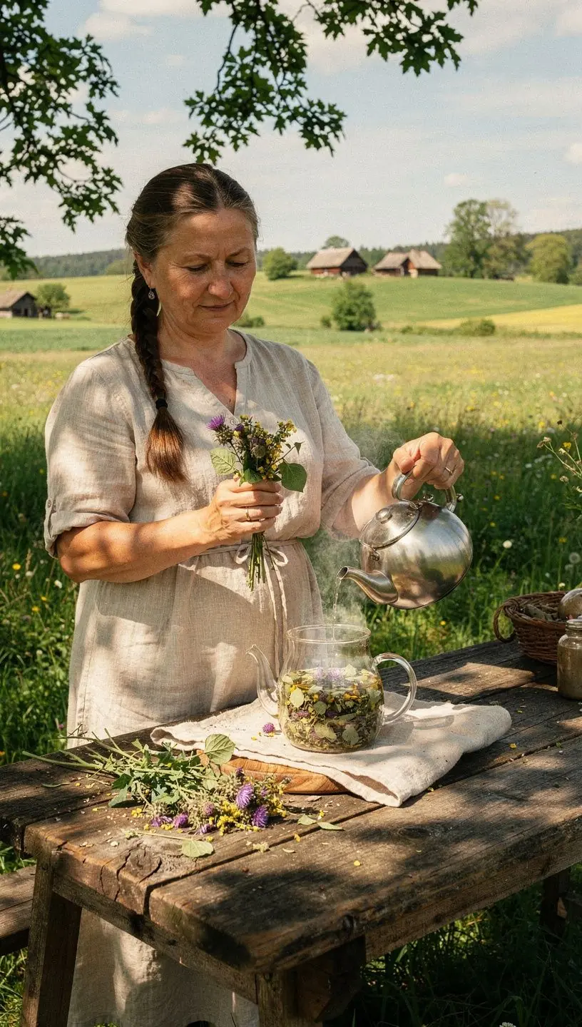 Pieno usnio arbata, puikiai tinkanti širdies ir kepenų sveikatai, pristatyta stilingame puodelyje.