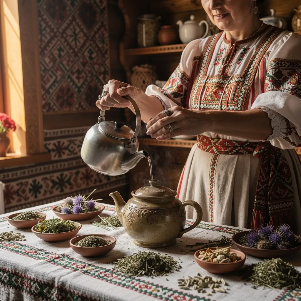 Žolelių arbatos pakelis su pieninės usnies ir širdies simbolika, puikiai atspindintis produktą.